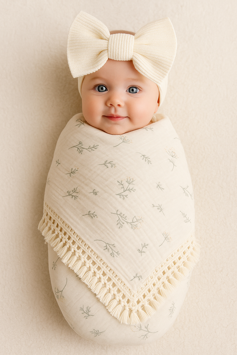 Chargez l'image dans la visionneuse de la galerie, Mousseline bébé 100 % coton à motifs – Kali - Boutique Kaki Lilas
