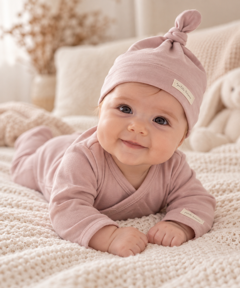 Load image into Gallery viewer, Organic cotton baby grow with hat
