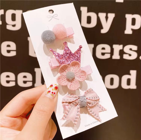 Pack of 3 or 4 cute baby girl hair clips – Kali May