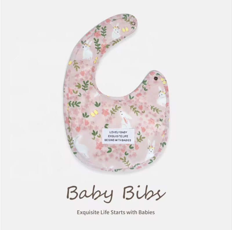 Chargez l'image dans la visionneuse de la galerie, Bavoir bébé en coton motif fleuri – Kali - Boutique Kaki Lilas
