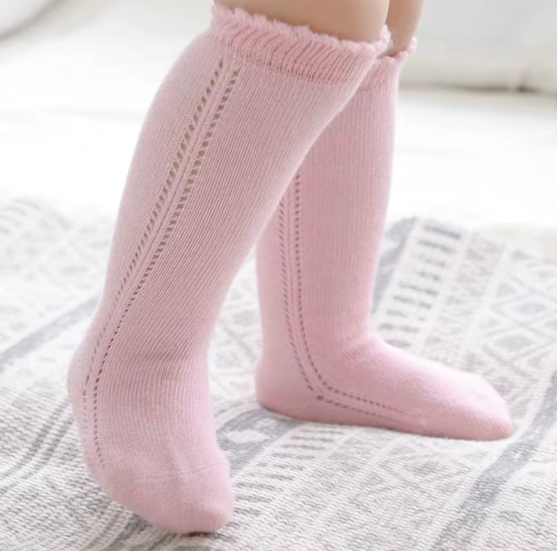 Chargez l'image dans la visionneuse de la galerie, Chaussettes hautes bébé fille coton doux – automne – Kali - Boutique Kaki Lilas
