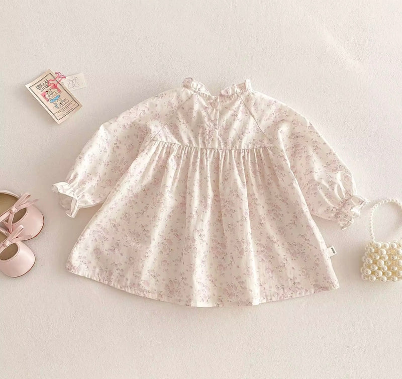 Chargez l'image dans la visionneuse de la galerie, Robe pour filles rose 100% coton fille manches longues – Kali
