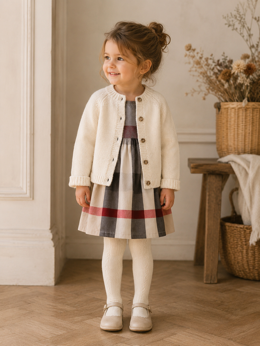 Baby girls' British-style checked dress – Autumn-Winter