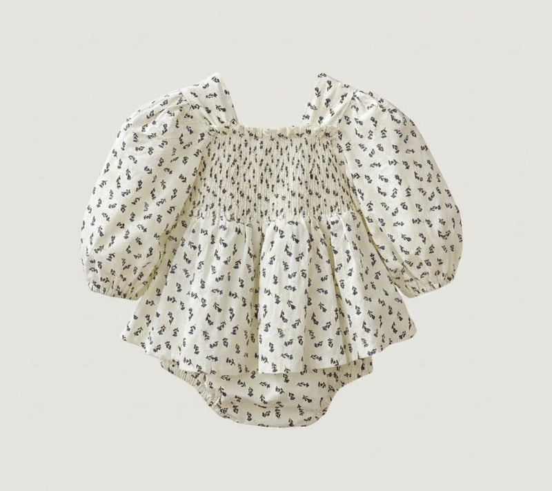Load image into Gallery viewer, Baby girl puff sleeve romper – Kali

