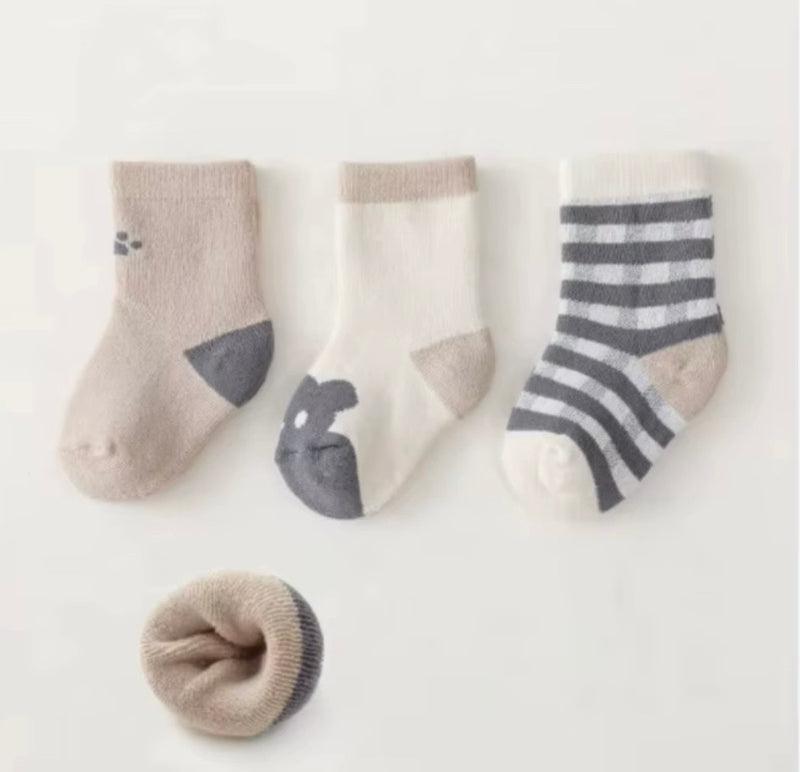 Chargez l'image dans la visionneuse de la galerie, Chaussettes d’hiver doublées pour enfant 100% coton
