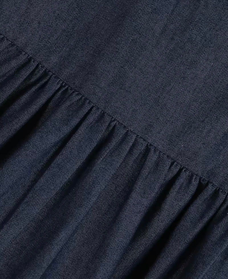 Load image into Gallery viewer, Robe fille en denim à col Claudine – Kali - Pré-commande
