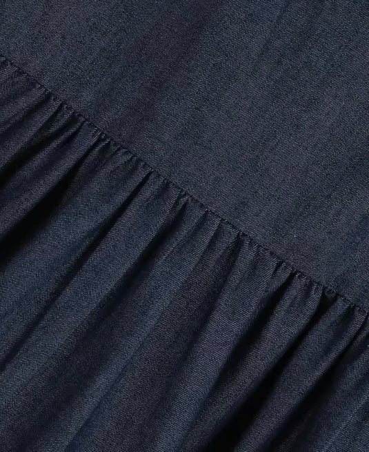 Robe fille en denim à col Claudine – Kali - Pré-commande