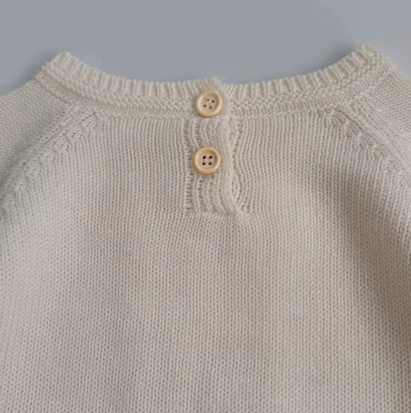 Load image into Gallery viewer, Girls' knitted ivory cable-knit sweater – Fall-Winter
