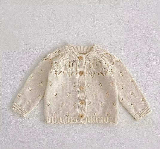 Cardigan bébé fille en tricot doux été et respirant ivoire – Kali