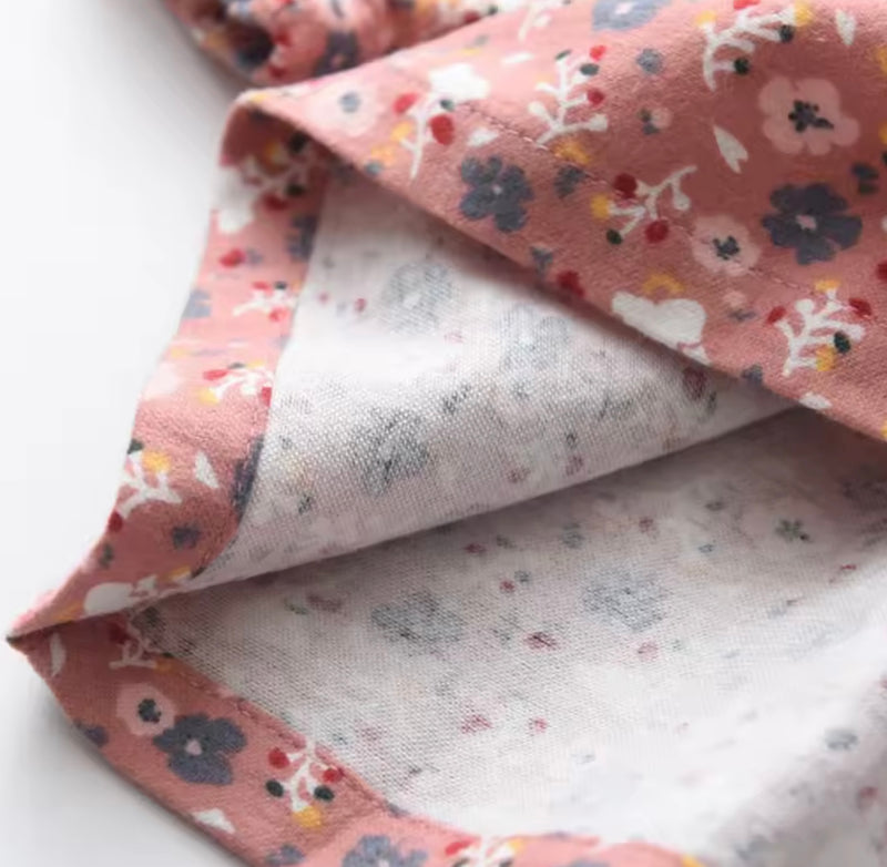 Load image into Gallery viewer, Two-tone floral autumn dresses for girls – soft cotton Kali -
