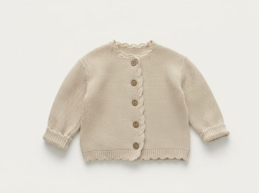 Cardigan bébé fille coton beige doux – Kali