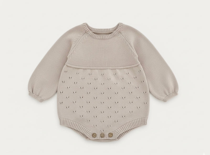 Chargez l'image dans la visionneuse de la galerie, Combinaison bébé fille en tricot de coton doux – Kali

