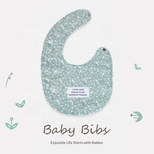 Bavoir bébé en coton motif fleuri – Kali - Boutique Kaki Lilas