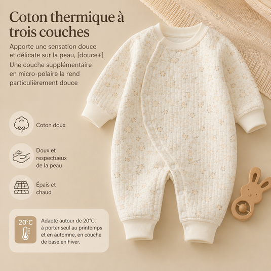 Combinaison unisexe en polaire et coton imprimé animal – Automne-Hiver