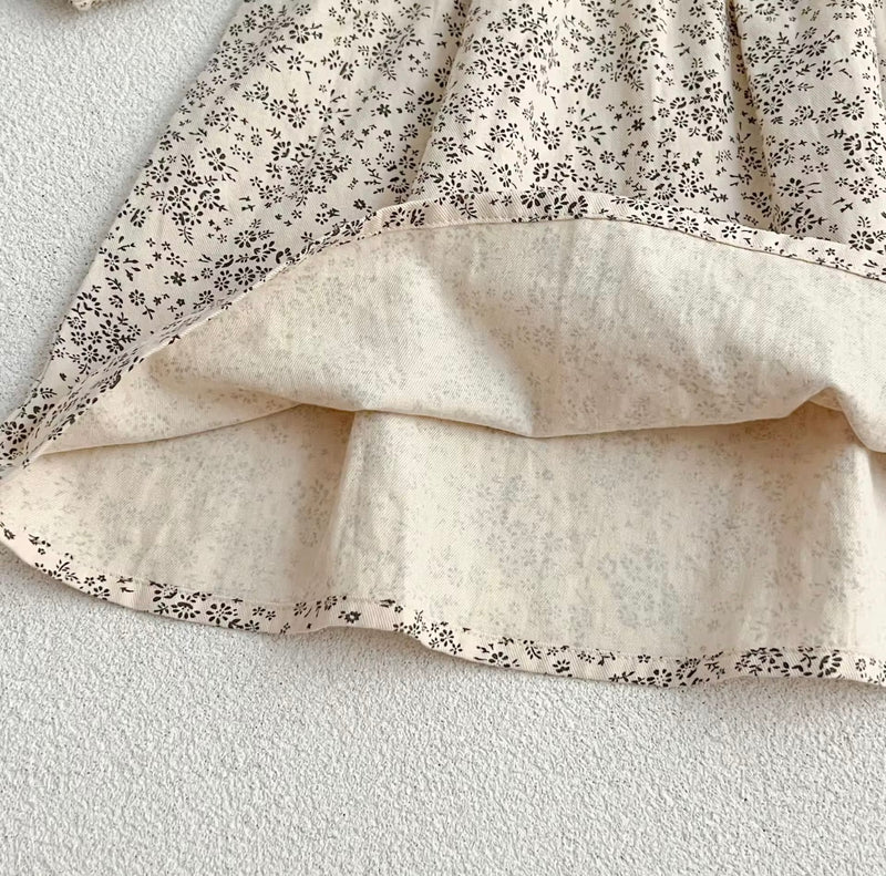 Chargez l'image dans la visionneuse de la galerie, Robe fille à manches longues imprimé fleuri doux – Modèle Kali - Boutique Kaki Lilas
