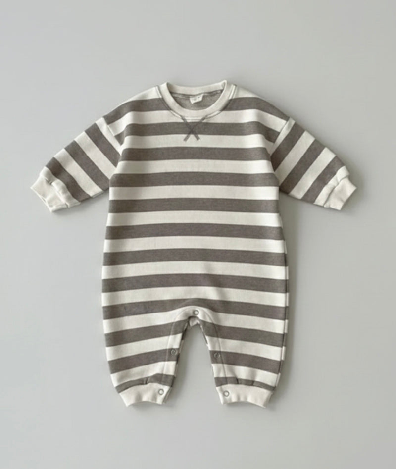 Load image into Gallery viewer, Boys' striped cotton all-in-one
