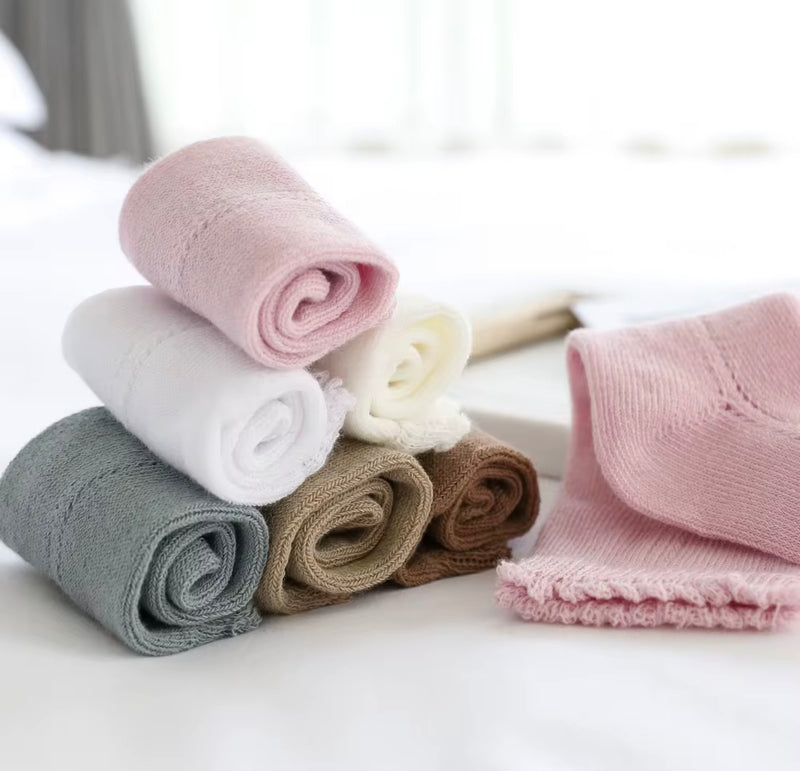 Chargez l'image dans la visionneuse de la galerie, Chaussettes hautes bébé fille coton doux – automne – Kali - Boutique Kaki Lilas

