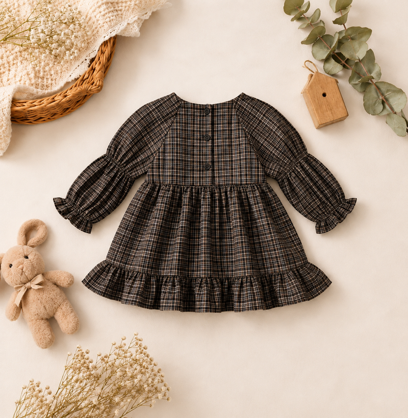 Chargez l'image dans la visionneuse de la galerie, Robe Adeline bébé fille à carreaux – Automne-Hiver
