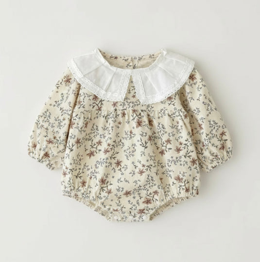 Combinaison bébé fille fleurie rose en coton doux – Kali