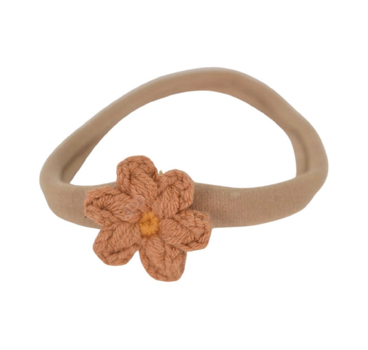 Bandeau bébé fleuri fait main