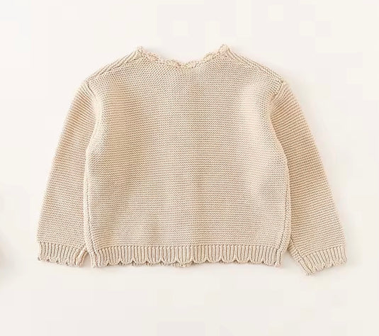 Cardigan bébé fille coton beige doux – Kali