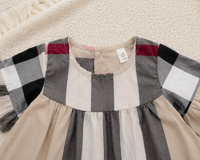 Load image into Gallery viewer, Baby girls' British-style checked dress – Autumn-Winter
