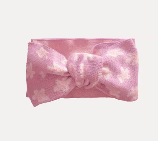 Combinaison bébé fille en tricot rose à motifs floraux et boutons, avec bandeau assorti 🌸 -Pré-commande
