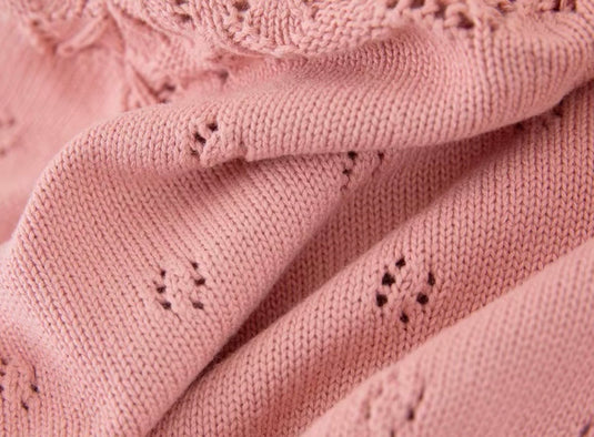 Girls' ivory & pink gingham cardigan