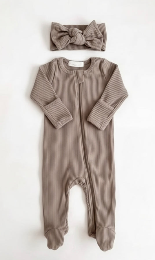 Baby girl's soft cotton long-sleeved romper – Kali