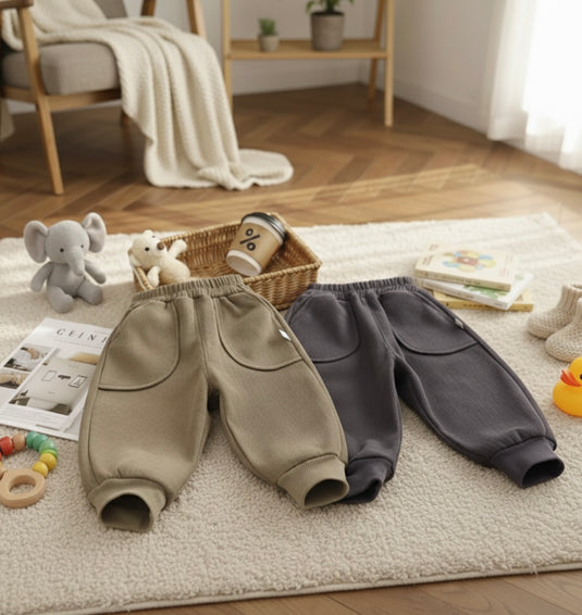 Pantalons en velours pour garçon – Kaki lilas
