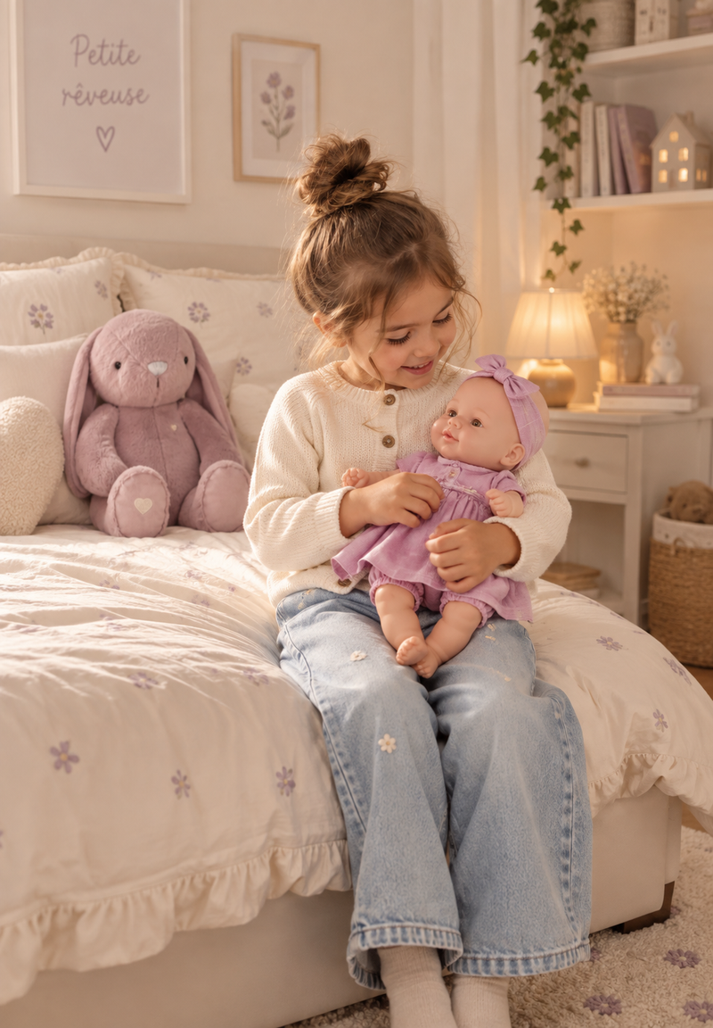 Chargez l'image dans la visionneuse de la galerie, Jean en denim coupe large pour fille avec broderies – Automne-Hiver
