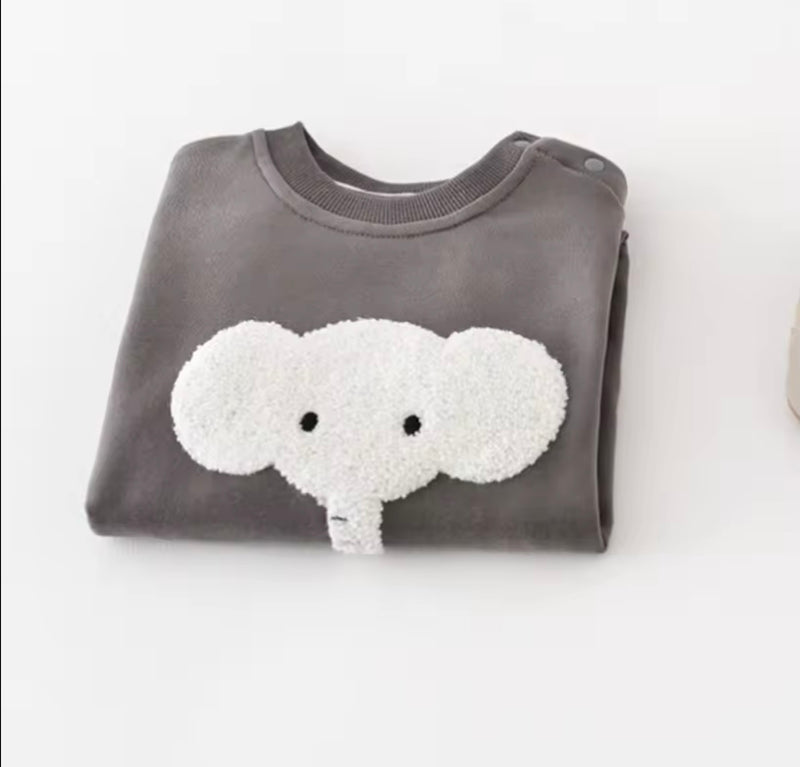 Load image into Gallery viewer, Baby boy elephant print soft cotton onesie – Kali
