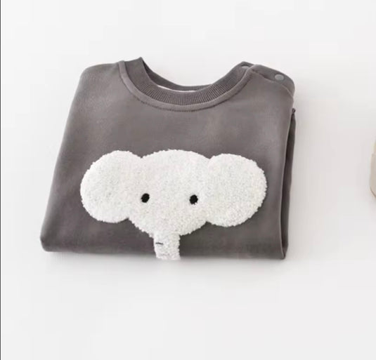 Baby boy elephant print soft cotton onesie – Kali